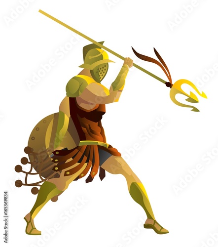 retiarius net and trident gladiator