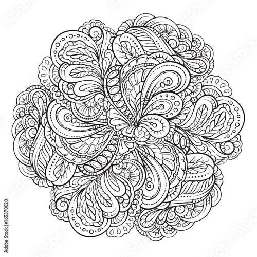 Abstract black and white mandala pattern