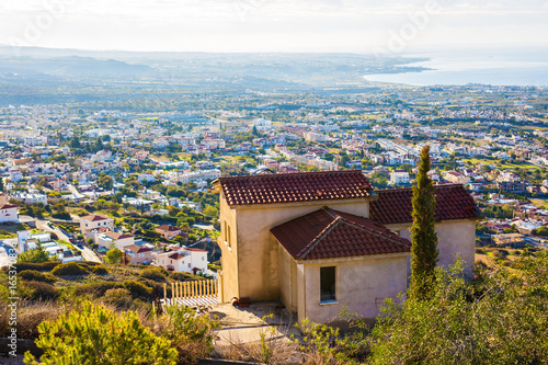 Beautiful summer landscape in a village in The Mediterranean. A beautiful sunny day in the countryside