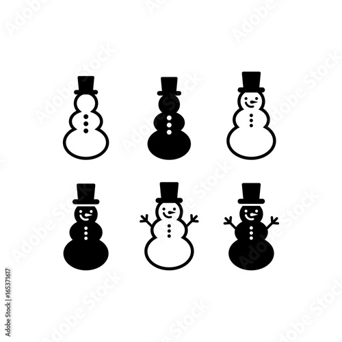 Snow man icon set