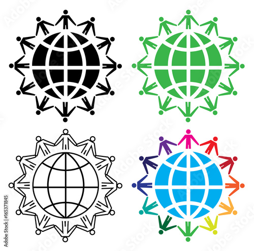 people around the world concept, icon set