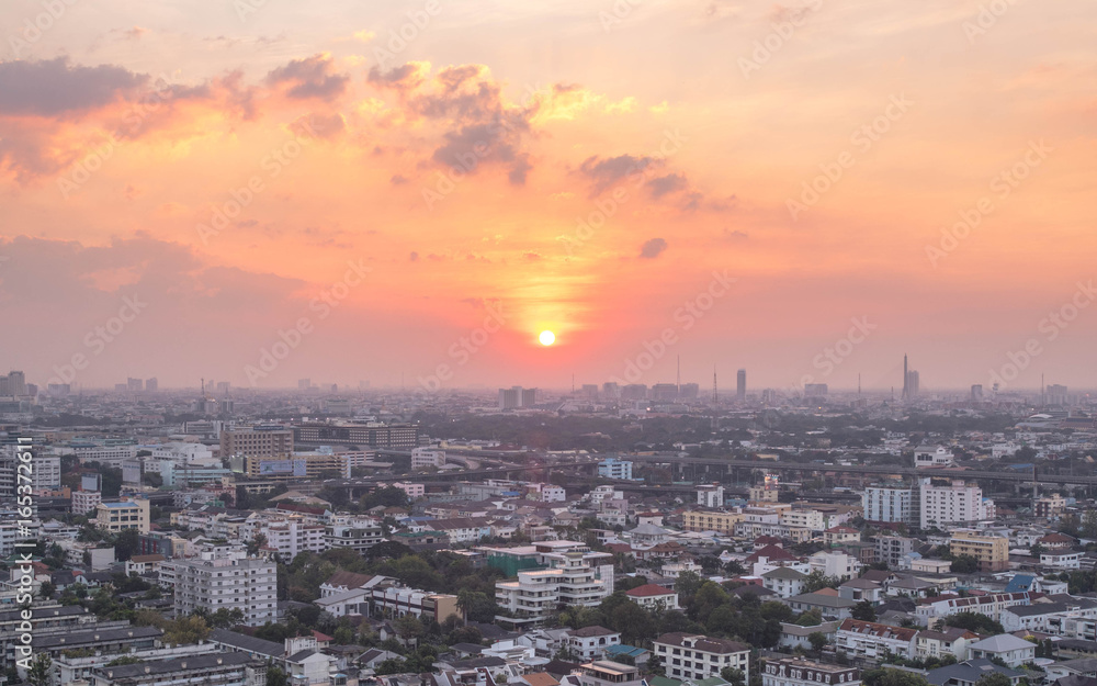 Sunset & Cityscape at Bangkok, Thailand