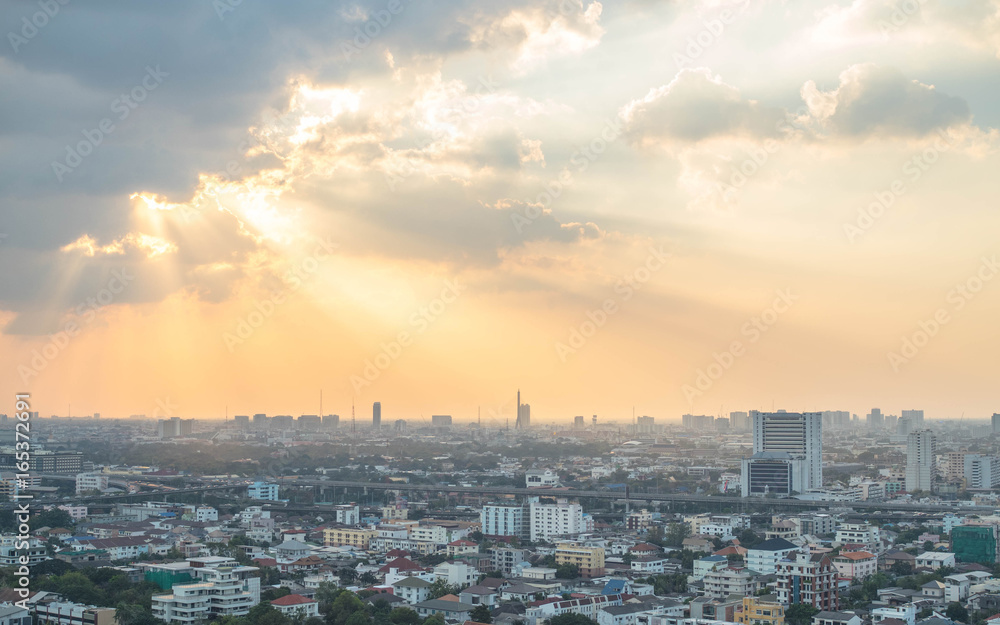 Sunset & Cityscape at Bangkok, Thailand