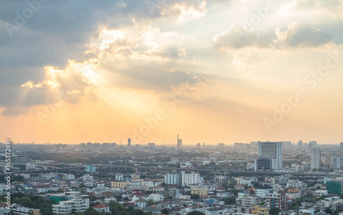 Sunset & Cityscape at Bangkok, Thailand © Wudtinun