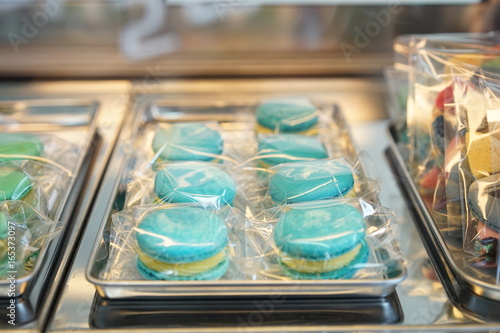 traditional french mint color macarons
