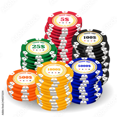pile of a real colorful casino chips