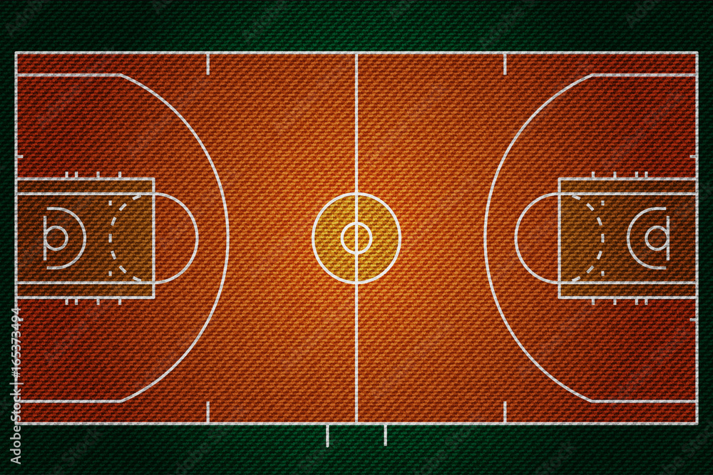 Naklejka premium Realistic Denim texture of Baseketball court field element vector illustration design concept