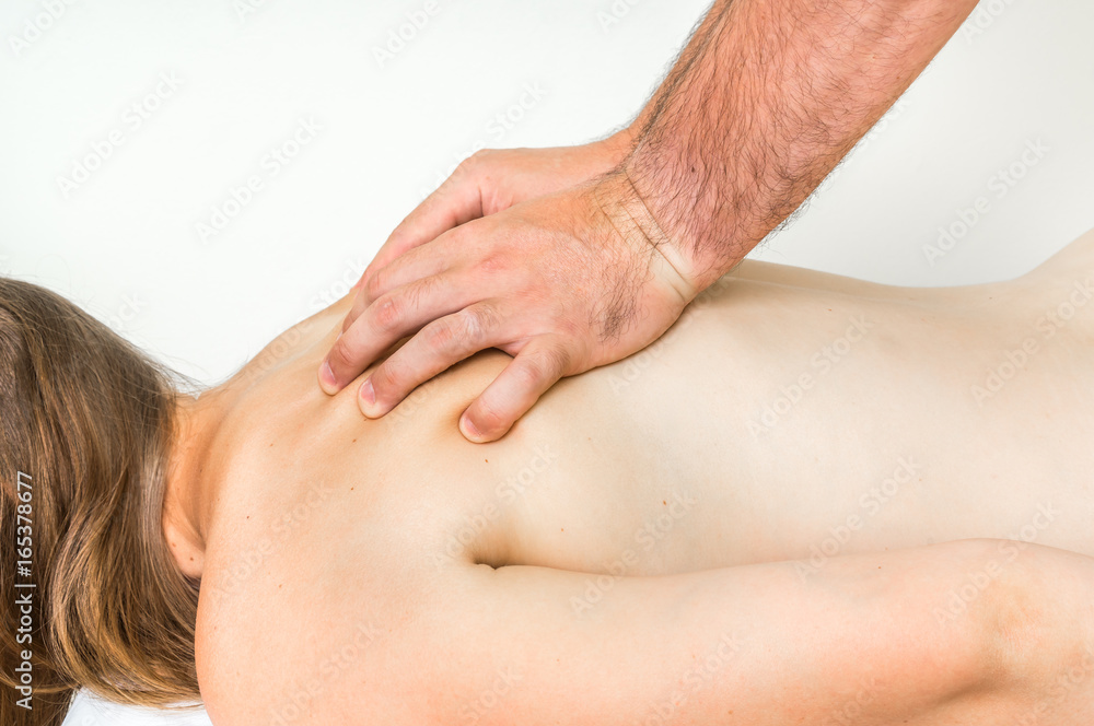 Woman having massage in spa salon Woman having massage in spa salon
