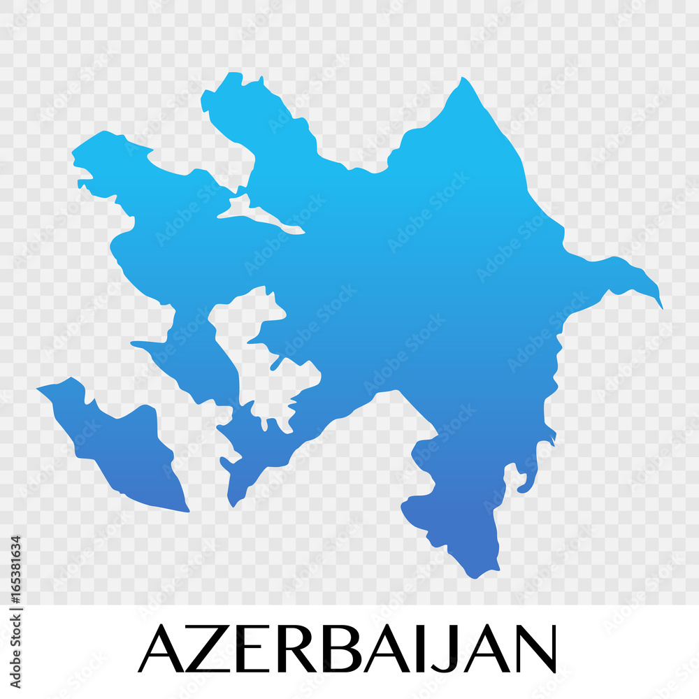 Azerbaijan map in Asia continent illustration design