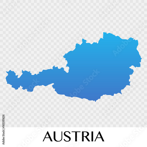 Austria map in Europe continent illustration design