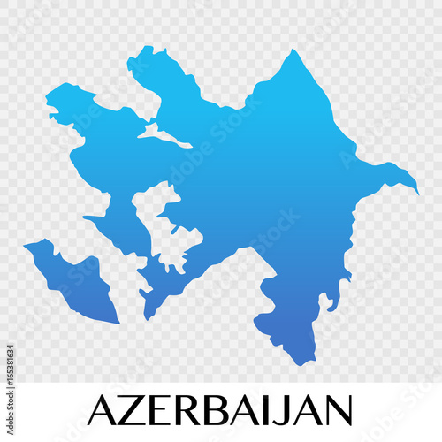 Azerbaijan map in Asia continent illustration design
