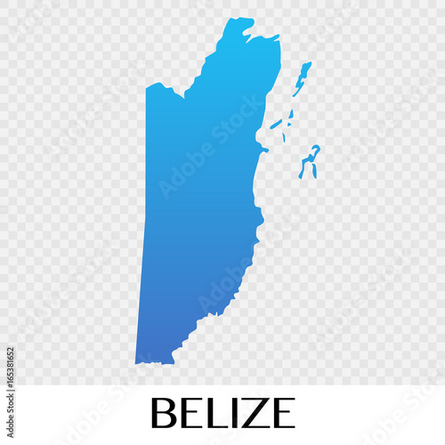 Belize map in North America continent illustration design