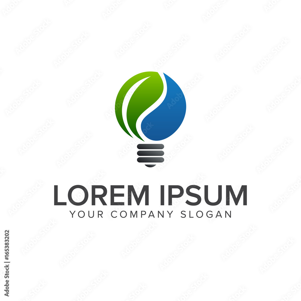 green idea bulb logo design concept template green idea bulb logo design concept template