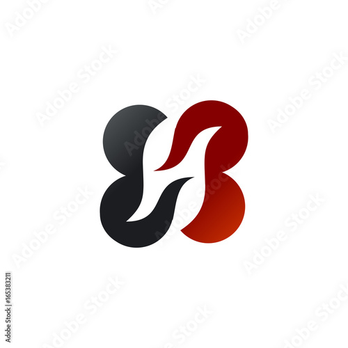 letter H and B logo design concept template
