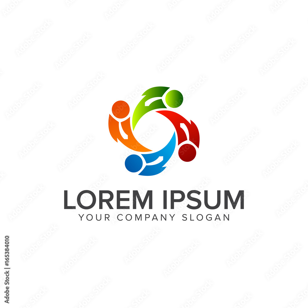 Obraz premium teamwork people Logo. business partners logo design concept template