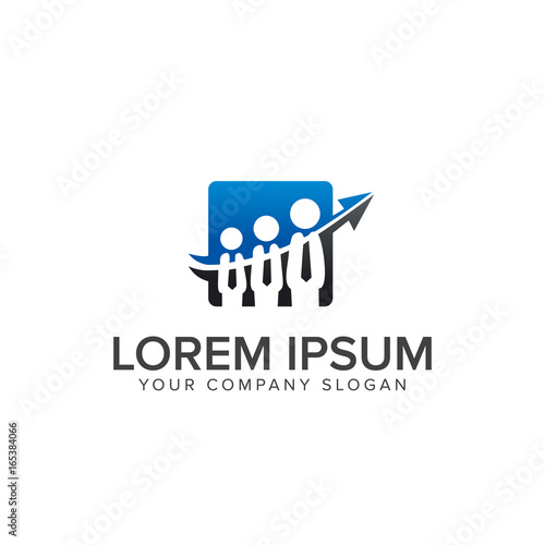business people Logos. chart arrow logo design concept template