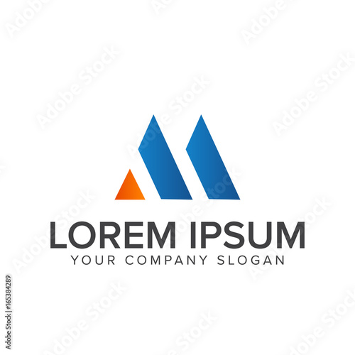 letter m logo design concept template