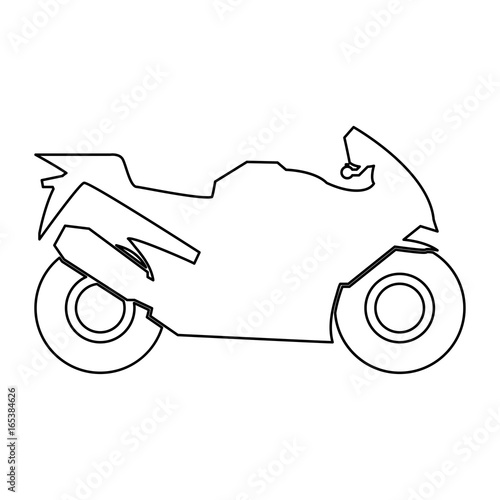 Motorcycle black color path icon .