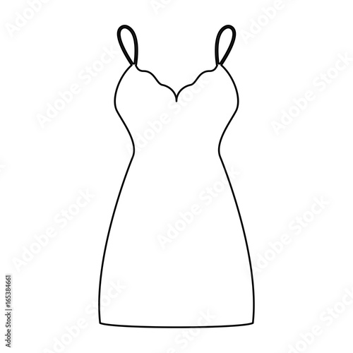 Sundress , combination or nightie black color path icon .