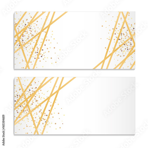 Gold Streamers Sparkles Background