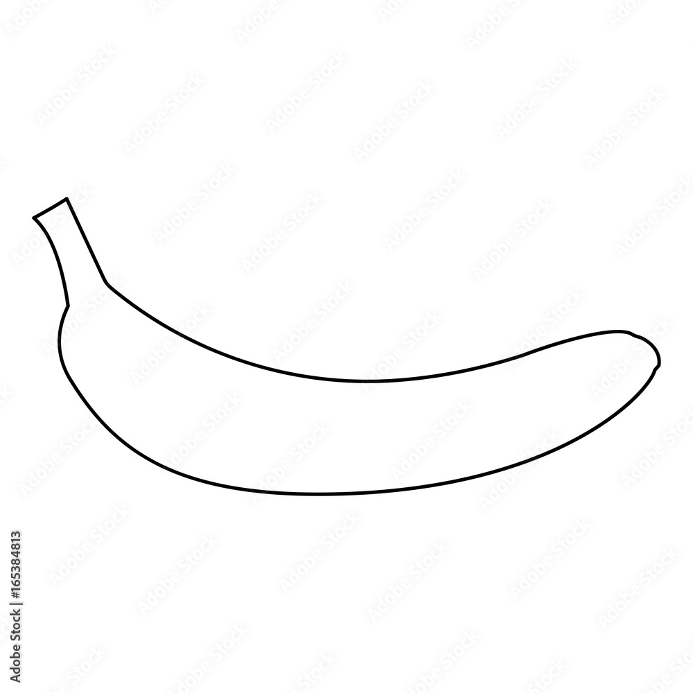 Banana black color path icon . Banana black color path icon .