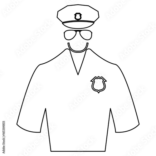 Police black color path icon .