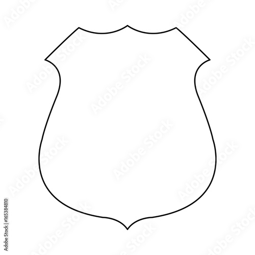 Police badge black color path icon .