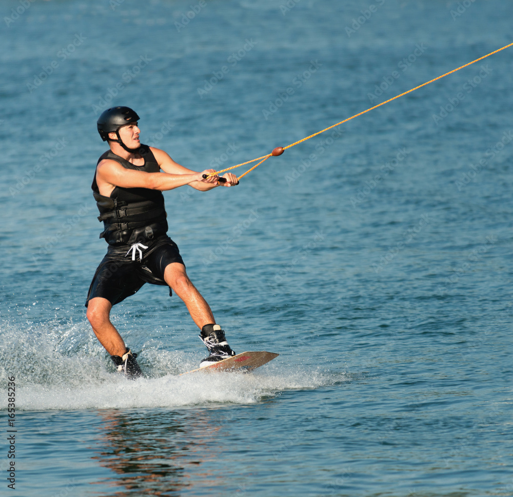 Fototapeta premium Sportsman wakeboarding