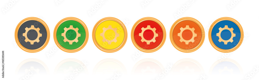Zahnrad - Bronze Buttons Zahnrad - Bronze Buttons