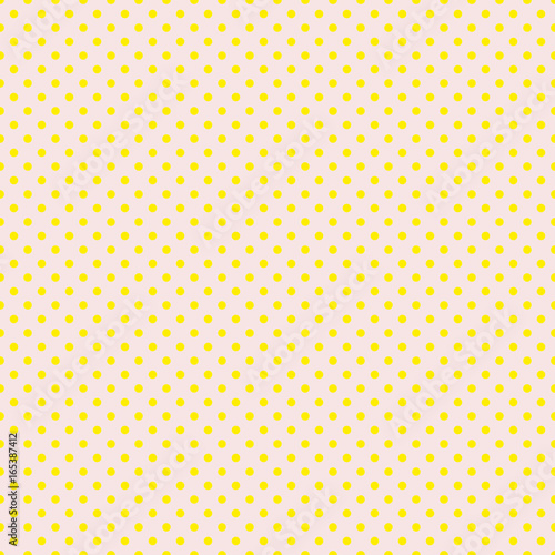 Fototapeta Naklejka Na Ścianę i Meble -  The polka dot pattern. Seamless vector illustration with round circles, dots. Yellow and pink. Vector illustration in retro, vintage style print on fabric, textile, wrapping, Wallpaper, scrap-booking