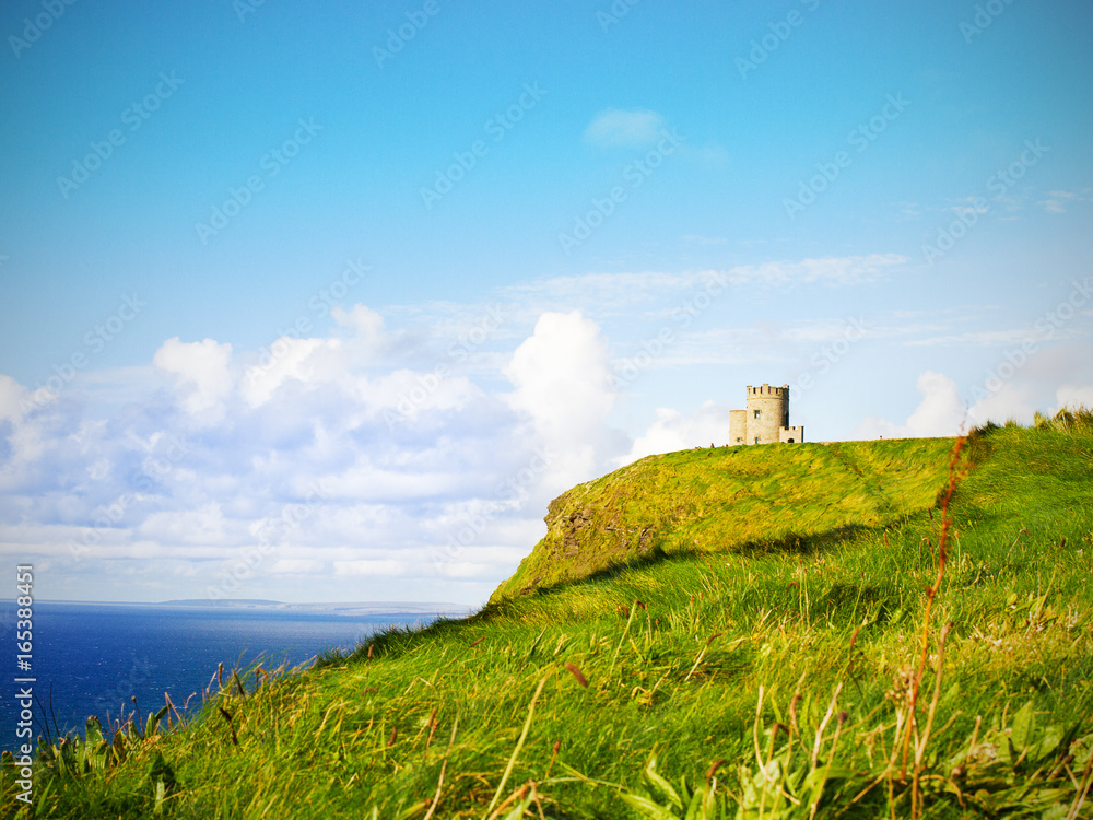 Cliffs of Moher, west coast of Ireland, County Clare at wild atlantic ocean