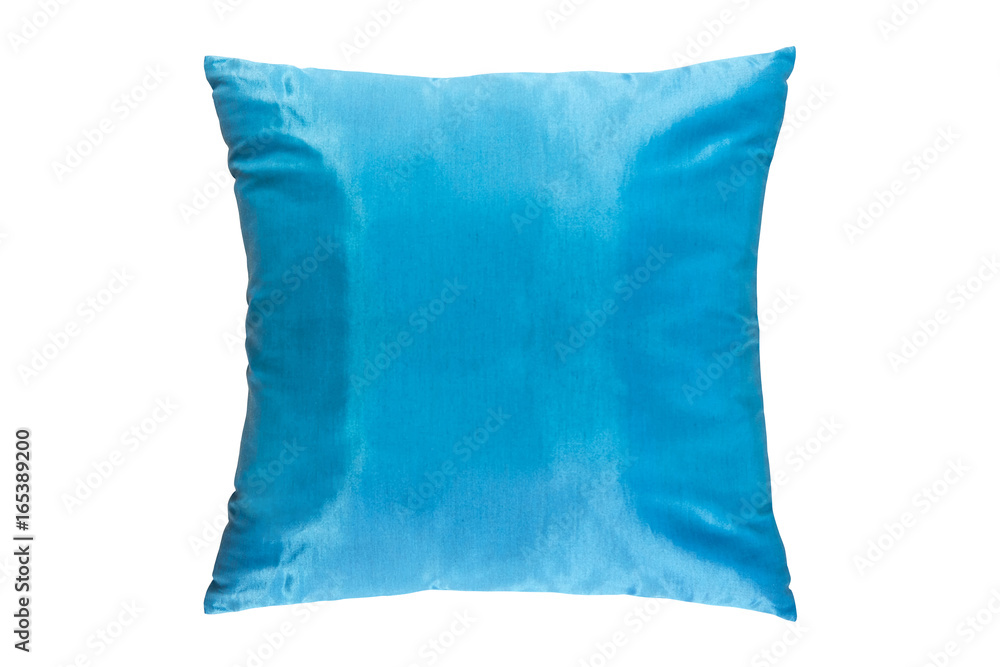 Cyan pillow isolated.