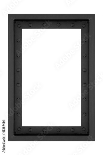 Window frame made of steel on white background