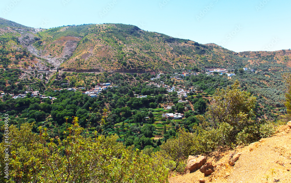 Fototapeta premium Moroccan Countryside Landscape in Summer, taberrant, Moroccan rural life,