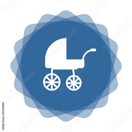 App Icon blau Kinderwagen retro