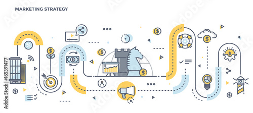 Flat Line Design Header - Marketing strategy