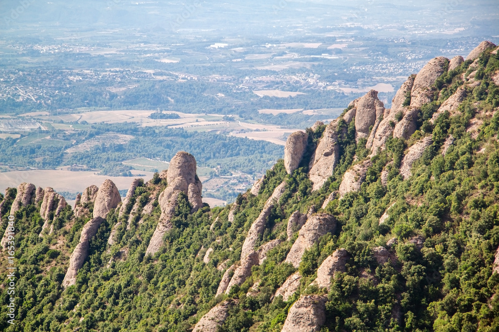 Aerial view of Montserrat mountain. Catalonia. Spain. Aerial view of Montserrat mountain. Catalonia. Spain.