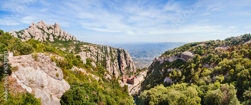 Panoramic view of Montserrat mountain. Catalonia. Spain.