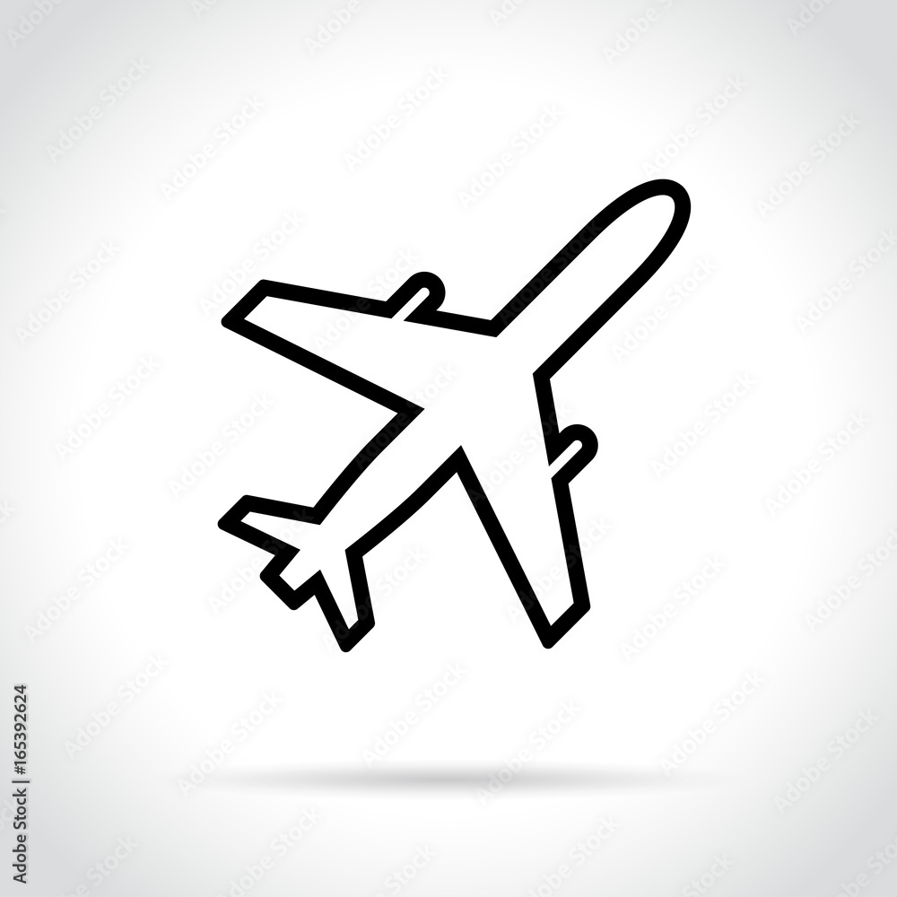 plane icon on white background plane icon on white background