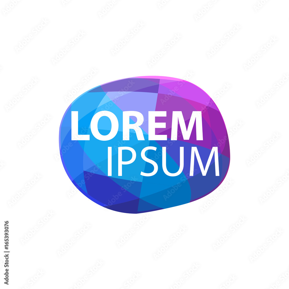 abstract polygonal oval shape, logo design, isolated on white background. abstract polygonal oval shape, logo design, isolated on white background.