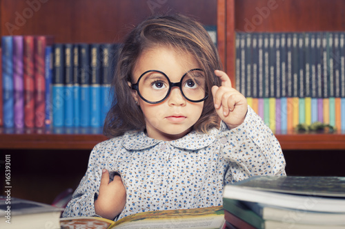 girl in library photo