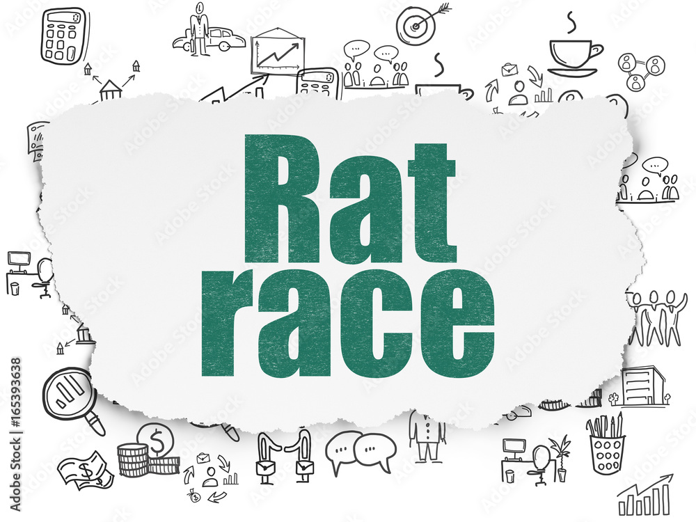 Finance concept: Rat Race on Torn Paper background Finance concept: Rat Race on Torn Paper background