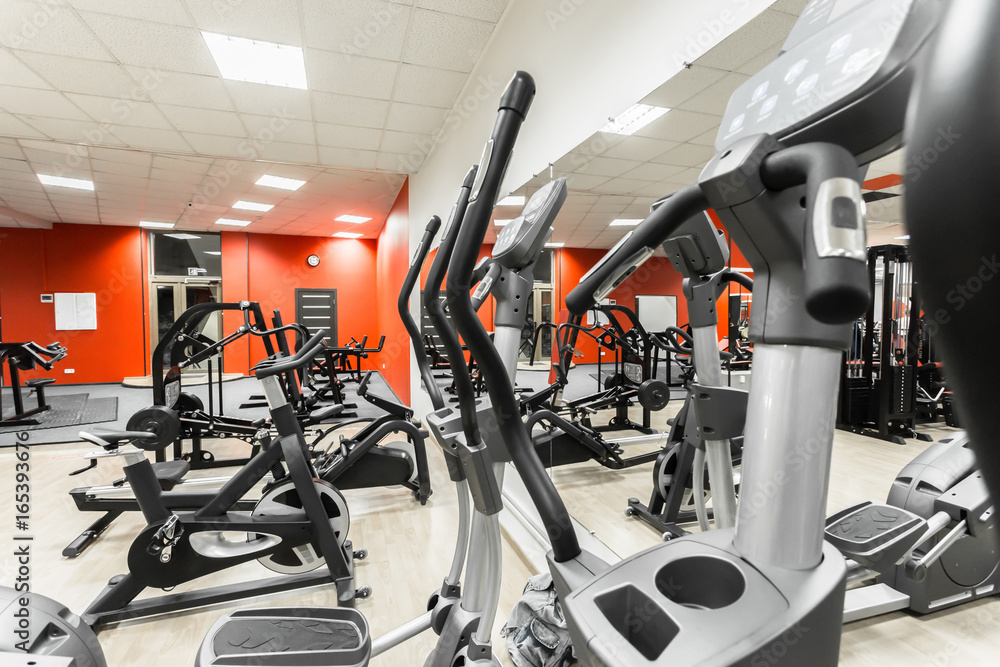 Gym interior with equipment
