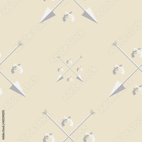 Arrows and pistols seamless pattern