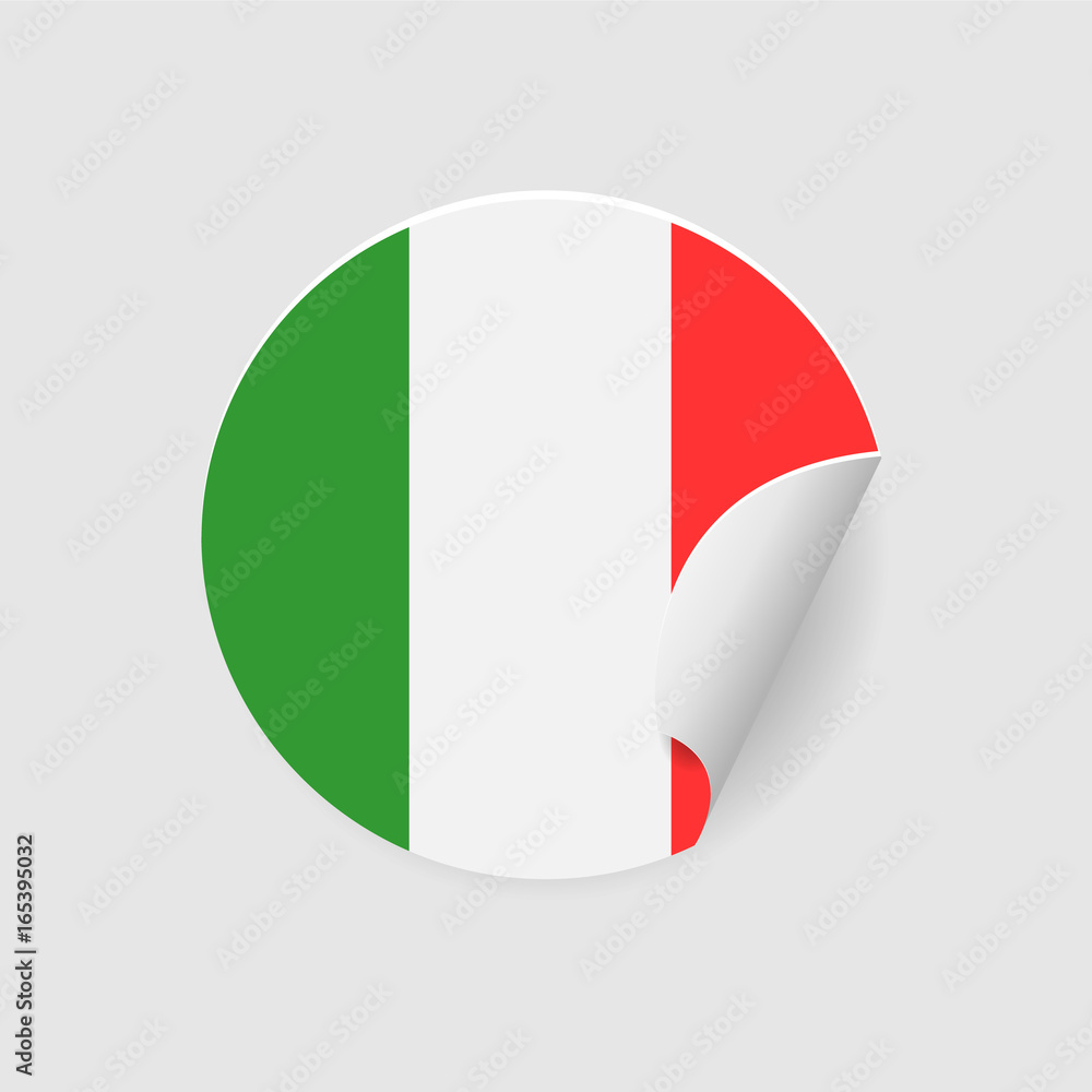 Vector circle sticker isolated with national flag of Italy Vector circle sticker isolated with national flag of Italy