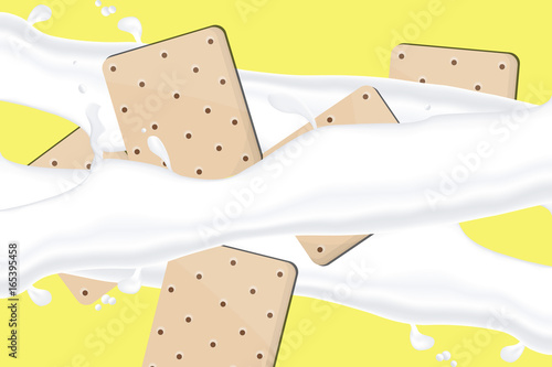 Cookies with milk splash