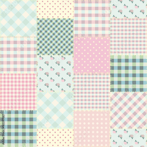 Seamless background pattern. Geometric patchwork pattern of a squares.