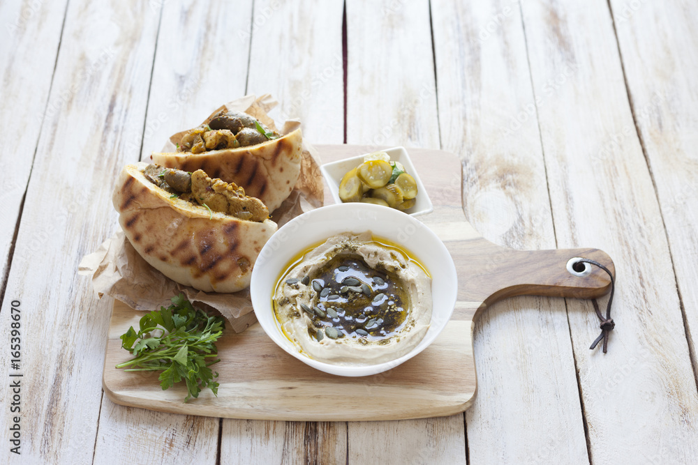 Jerusalem mixed grill or Meorav Yerushalmi. Grilled meat dish. It