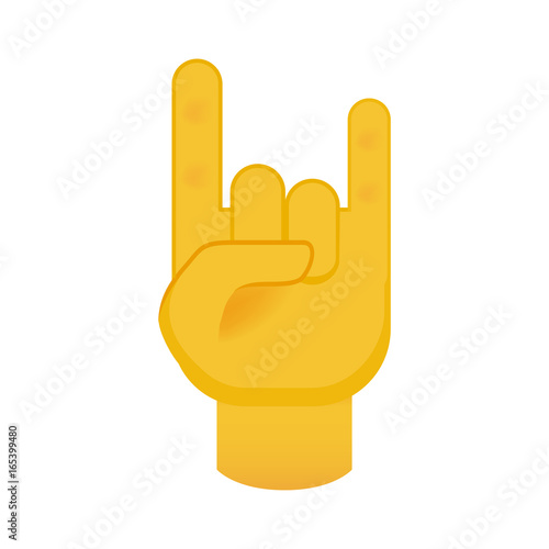 Rock and Roll Hand on White Background. Isolated Vector Illustration 