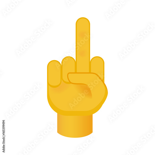 Fuck Hand on White Background. Isolated Vector Illustration 